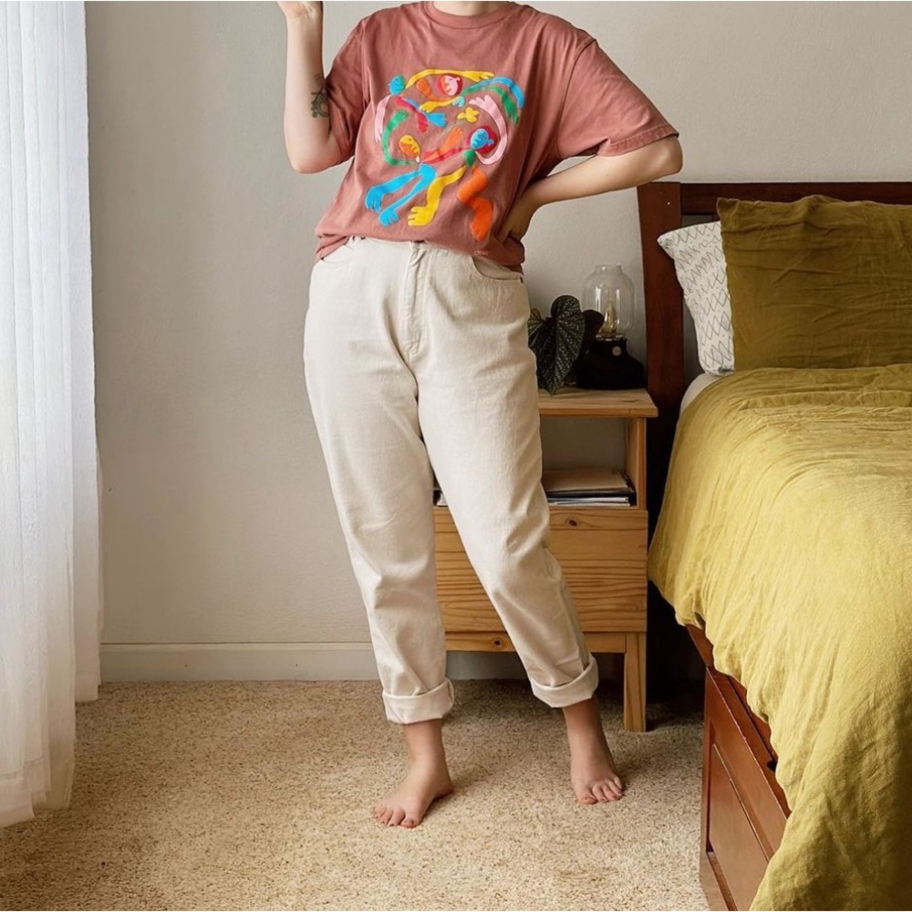 Vintage Mom Jeans Cream White Sz 12 / 30